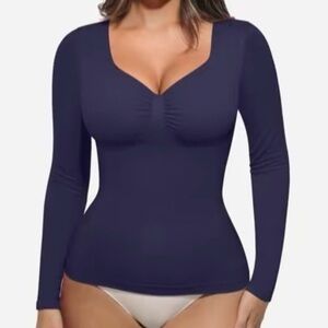 Chic Navy Long Sleeve Women's Top